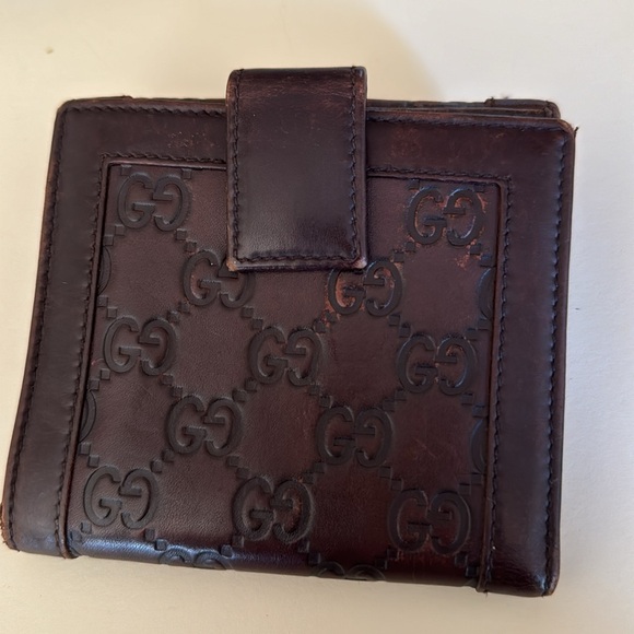 Guccissima French Flap Wallet Brown Leather Gold Hardware. Authentic - Picture 3 of 15